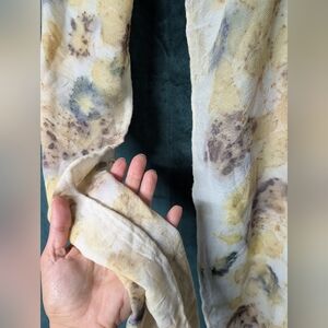 Elegant Eco-Printed Hand Dyed Natural Multicolor Scarf